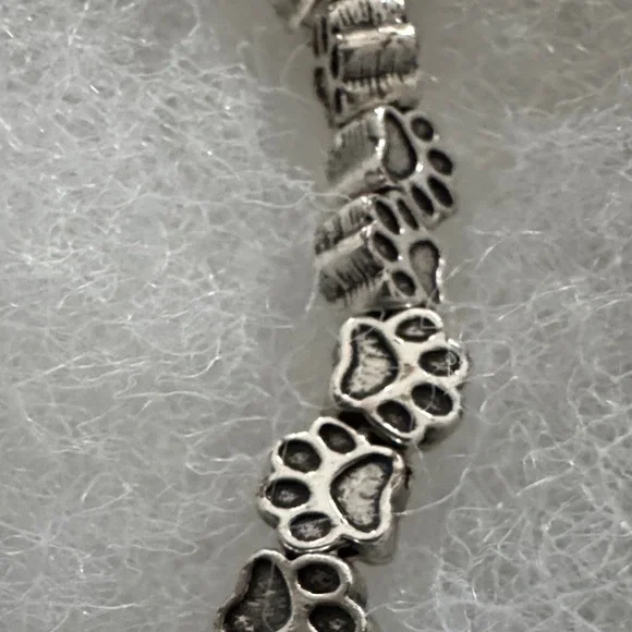 Alex and Ani Silver Paw Print Expandable Bracelet - Picture 2 of 2